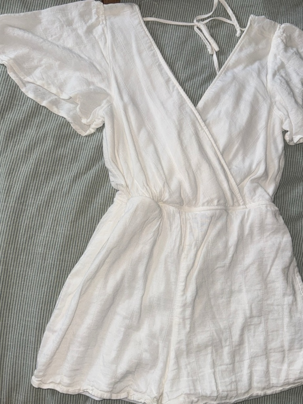 Trixxi White Wrap-Style Mini Romper